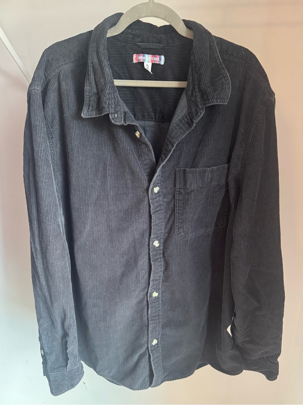 Urban Outfitters Corduroy Button-Up Shirt in Charcoal